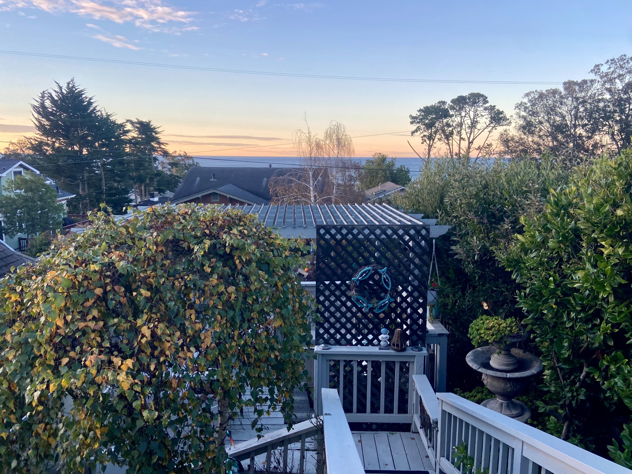 Ocean sunset view from the property